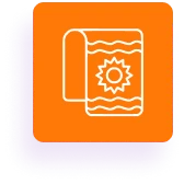 Decorative towel on orange background